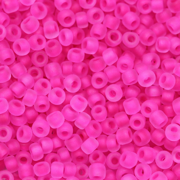 Size 11 Matsuno Seed Beads -- F209D Neon Crystal Matte / Watermelon Lined