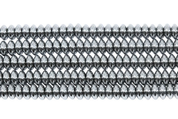 Platinum Plated Hematite Polished 3x6mm Saucer