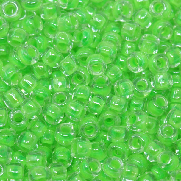 Size 8 Matsuno Seed Beads -- 206B Neon Green