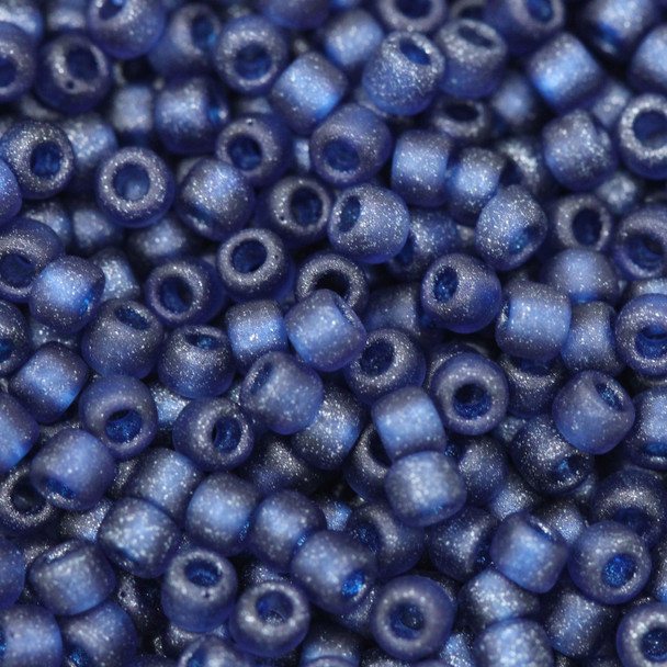 Size 8 Matsuno Seed Beads -- F323A Metallic Blue Frosted
