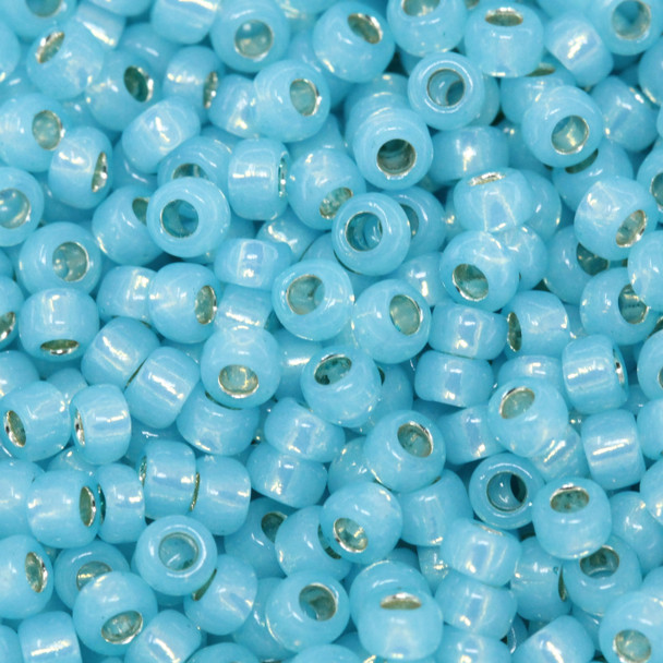 Size 8 Toho Seed Beads -- 587A Seafoam Opal / Gilt Lined