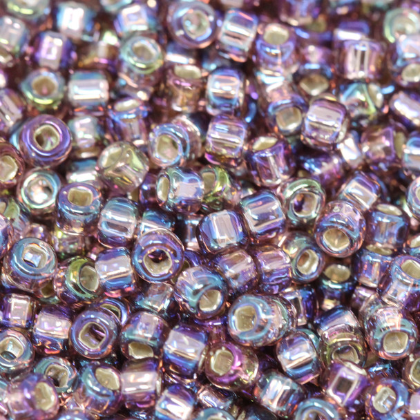 Size 8 Matsuno Seed Beads -- 640 Light Amethyst AB / Silver Lined