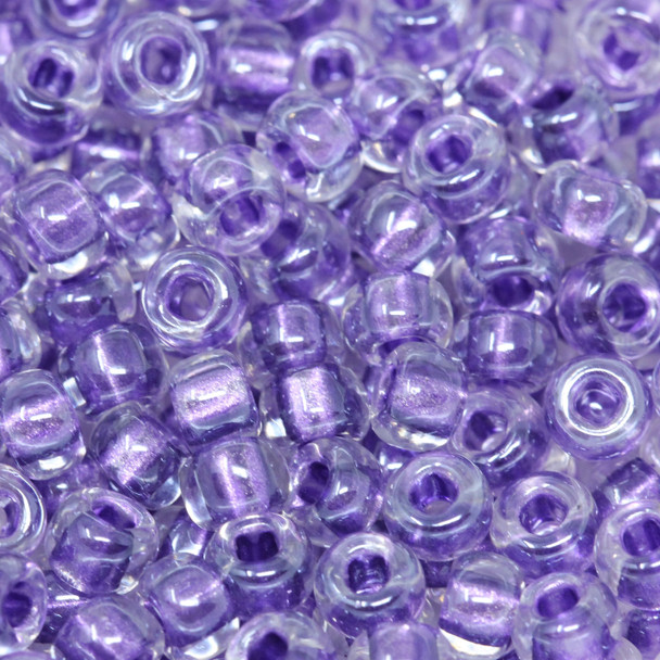 Size 6 Miyuki Seed Beads --710 Crystal / Sparkle Purple Lined