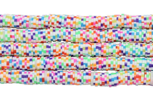Polymer Clay 6mm Candy Stripe Mix Disc