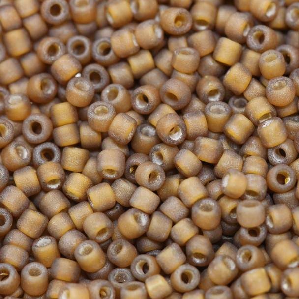 Size 11 Matsuno Seed Beads -- F327D Root Beer / White Lined Matte