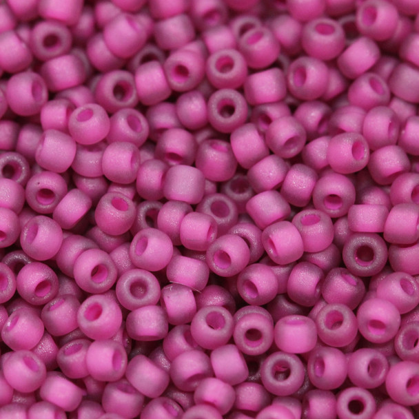 Size 11 Matsuno Seed Beads -- F399D Fuchsia / Amethyst Lined Matte