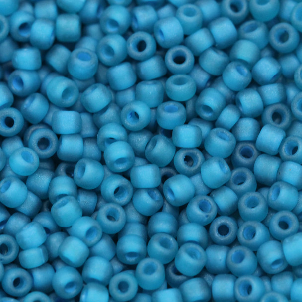 Size 11 Matsuno Seed Beads -- F399P Blue / Teal Lined Matte