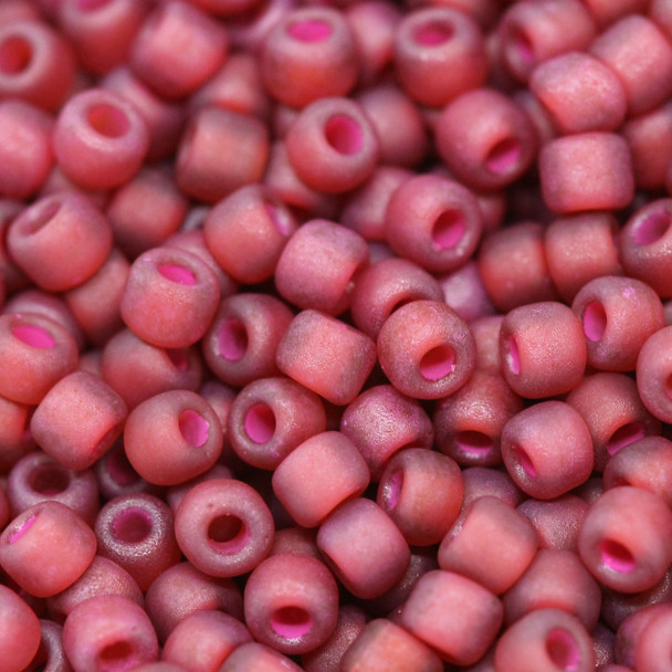 Size 8 Matsuno Seed Beads -- F373A Dark Topaz / Rust Lined Matte