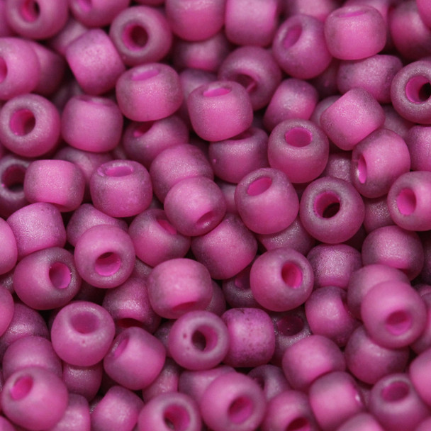 Size 8 Matsuno Seed Beads -- F399D Fuchsia / Amethyst Lined Matte