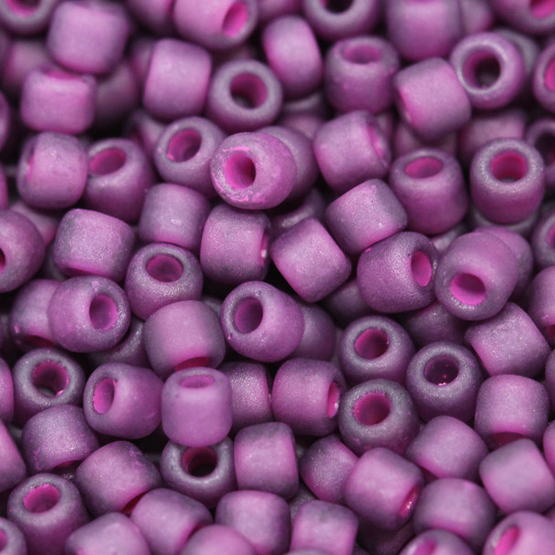 Size 8 Matsuno Seed Beads -- F399E Fuchsia / Purple Lined Matte