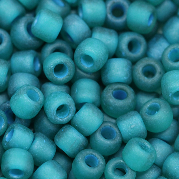 Size 6 Matsuno Seed Beads -- F399O Teal / Turquoise Lined Matte
