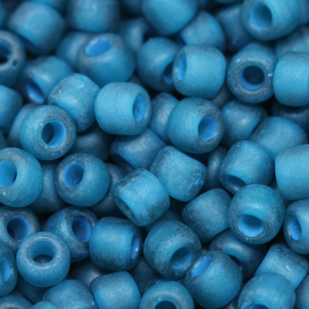 Size 6 Matsuno Seed Beads -- F399P Blue / Teal Lined Matte