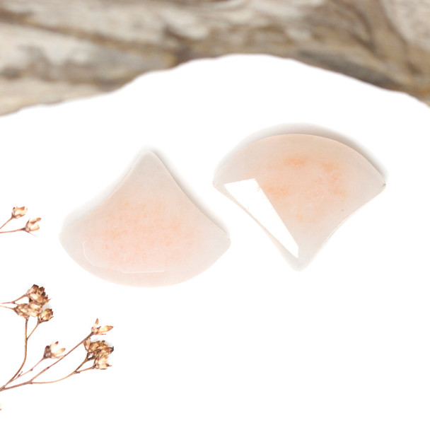 Orange Jade Polished 28x22mm Faceted Fan