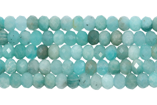Brazilian Amazonite Polished 3x5mm Faceted Rondelle