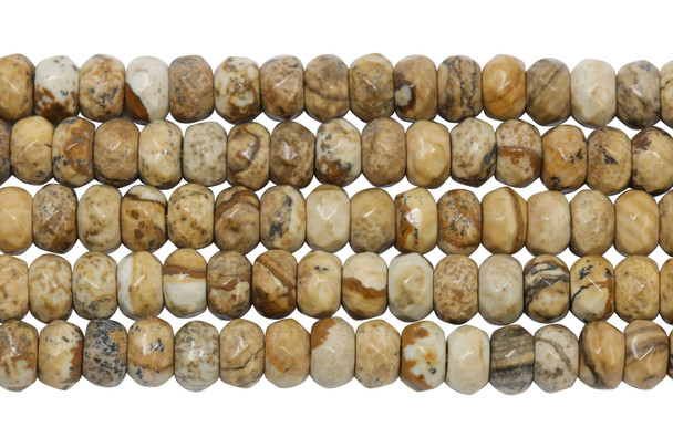 Picture Jasper Polished 4x6mm Faceted Rondelle