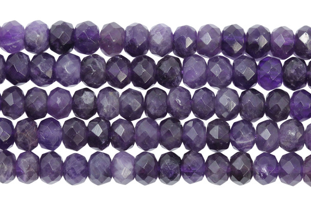 Amethyst Polished 5x8mm Faceted Rondel