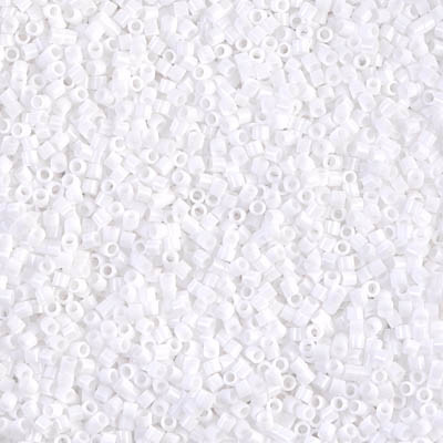 Delicas Size 15 Miyuki Seed Beads -- 200 Opaque Chalk White