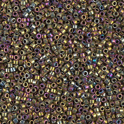 Delicas Size 11 Miyuki Seed Beads -- 029 Metallic Purple / Gold Iris