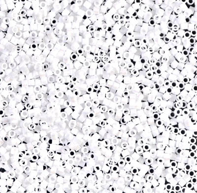 Delicas Size 15 Miyuki Seed Beads -- 351 White Matte