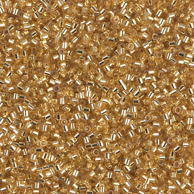 Delicas Size 15 Miyuki Seed Beads -- 042 Gold / Silver Lined
