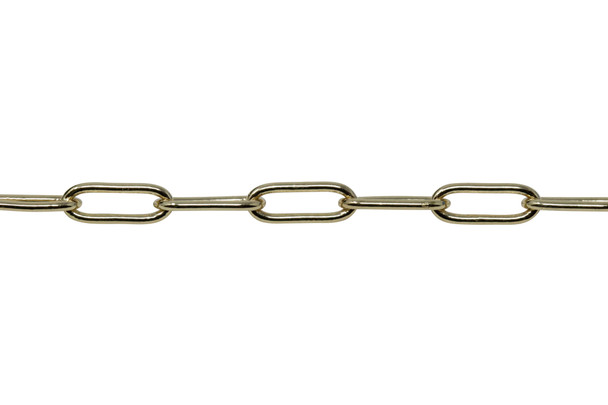 Gold 11x4.25mm Paperclip Cable Chain - Sold By 6 Inches