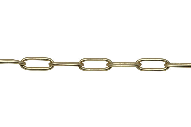 Satin Hamilton Gold 11x4.25mm Paperclip Cable Chain - Sold By 6 Inches