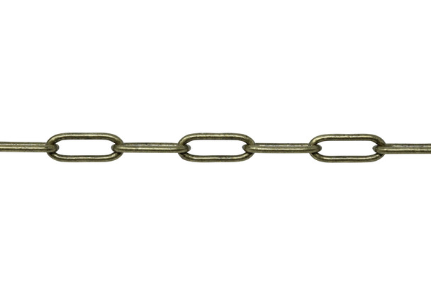 Antique Brass 11x4.25mm Paperclip Cable Chain - Sold By 6 Inches