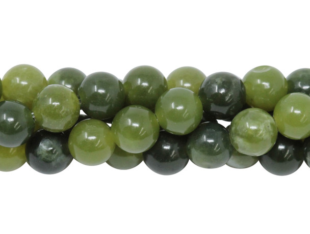 Nephrite Jade Polished 6mm Round - Medium Green