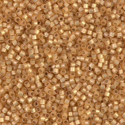 Delicas Size 11 Miyuki Seed Beads -- 2171 Duracoat Straw Semi Matte / Silver Lined