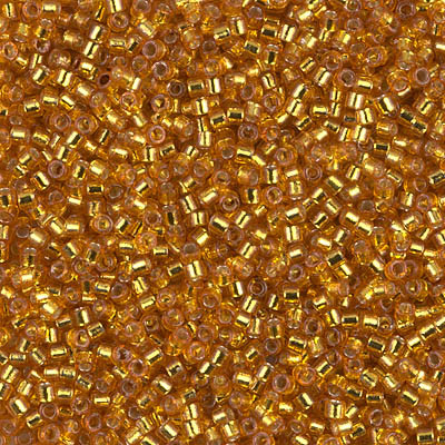 Delicas Size 11 Miyuki Seed Beads -- 2157 Duracoat Yellow Gold / Silver Lined