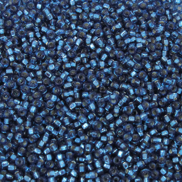 Size 15 Miyuki Seed Beads -- 31 Dark Montana / Silver Lined