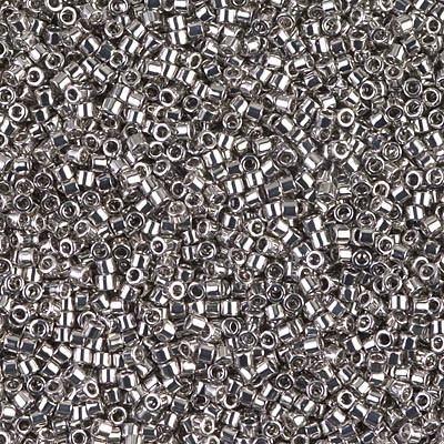 Delicas Size 11 Miyuki Seed Beads -- 038 Palladium Plated