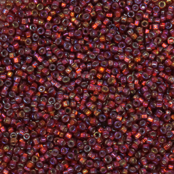 Size 15 Miyuki Seed Beads -- 638 Ruby AB / Silver Lined