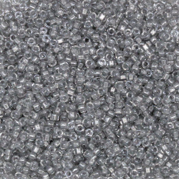 Size 15 Miyuki Seed Beads -- 721 Crystal / Sparkle Grey Lined