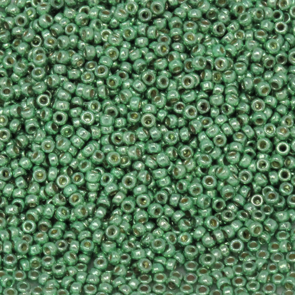 Size 15 Miyuki Seed Beads -- D4214 Duracoat Galvanized Dark Mint Green