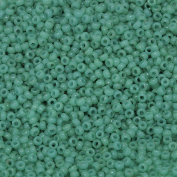 Size 15 Miyuki Seed Beads -- D4475 Duracoat Opaque Green Turquoise
