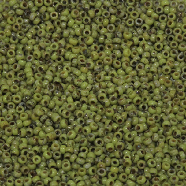 Size 15 Miyuki Seed Beads -- 4515 Picasso Chartreuse