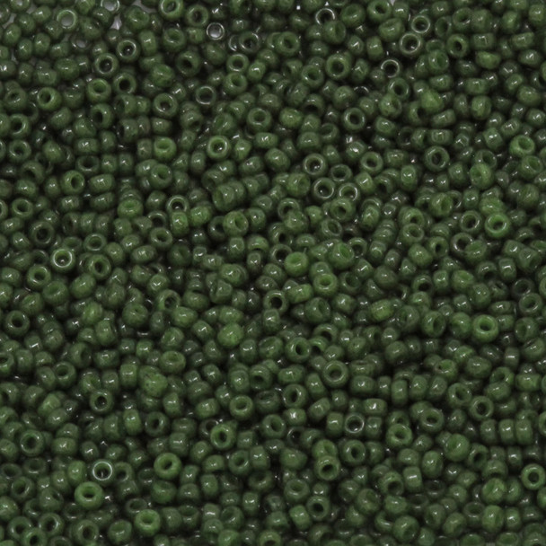 Size 15 Miyuki Seed Beads -- 1488 Dyed Opaque Forest
