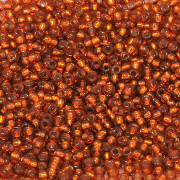Size 11 Miyuki Seed Beads -- 7B Rust / Silver Lined