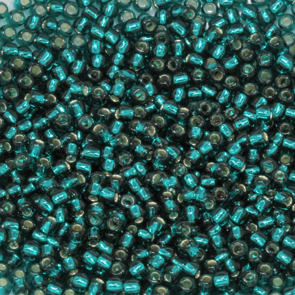 Size 11 Toho Seed Beads -- 17B Dark Peacock Green / Silver Lined