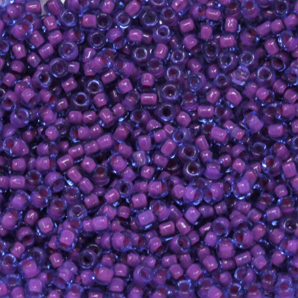 Size 11 Matsuno Seed Beads -- 352E Sapphire / Dark Fuchsia Lined