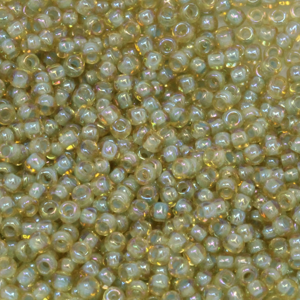 Size 11 Toho Seed Beads -- 374P Light Topaz AB / Mint Lined