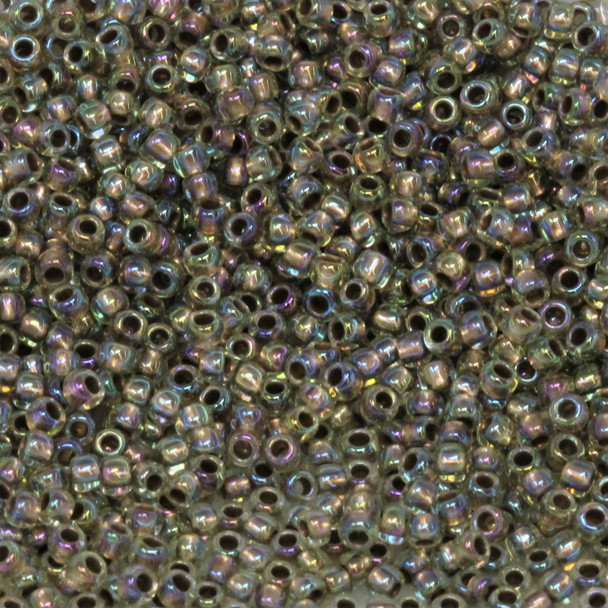 Size 11 Toho Seed Beads -- 378I Olivine AB / Antique Gold Lined