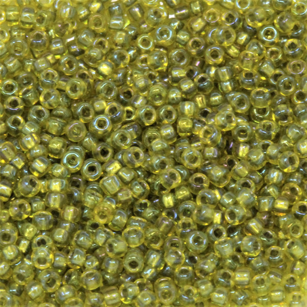 Size 11 Miyuki Seed Beads -- 735 Chartreuse / Olive Lined