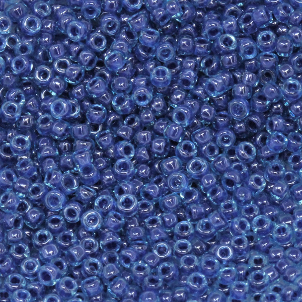 Size 11 Miyuki Seed Beads -- 741 Light Blue AB /Cobalt Lined