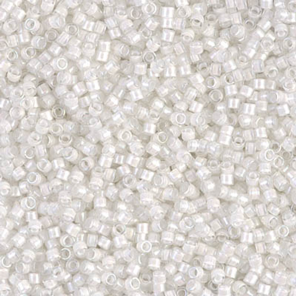 Delicas Size 11 Miyuki Seed Beads -- 066 Crystal AB / White Lined