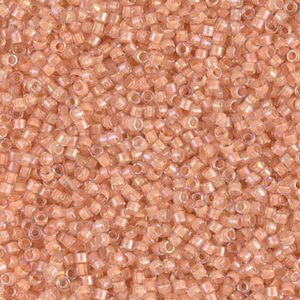 Delicas Size 11 Miyuki Seed Beads -- 067 Crystal AB / Flesh Lined