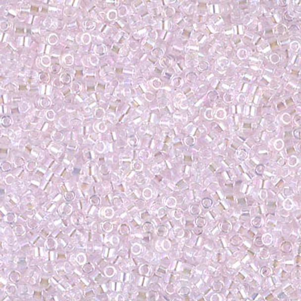 Delicas Size 11 Miyuki Seed Beads -- 071 Crystal AB / Pink Lined