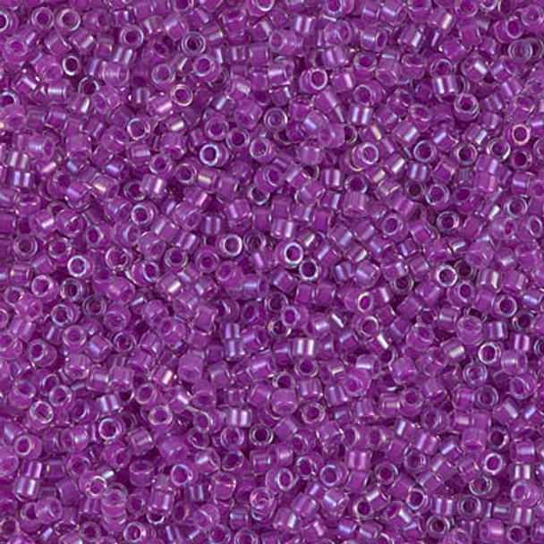Delicas Size 11 Miyuki Seed Beads -- 073 Crystal AB / Lilac Lined