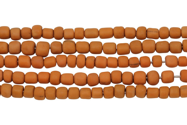 Gooseberry Glass Matte 4-5mm Semi Round - Orange